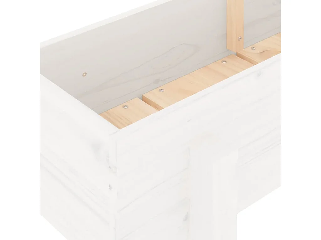 Lit surélevé de jardin blanc 160x30x38 cm bois de pin massif