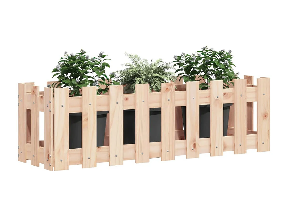 Lit surélevé de jardin design de clôture 100x30x30cm pin massif