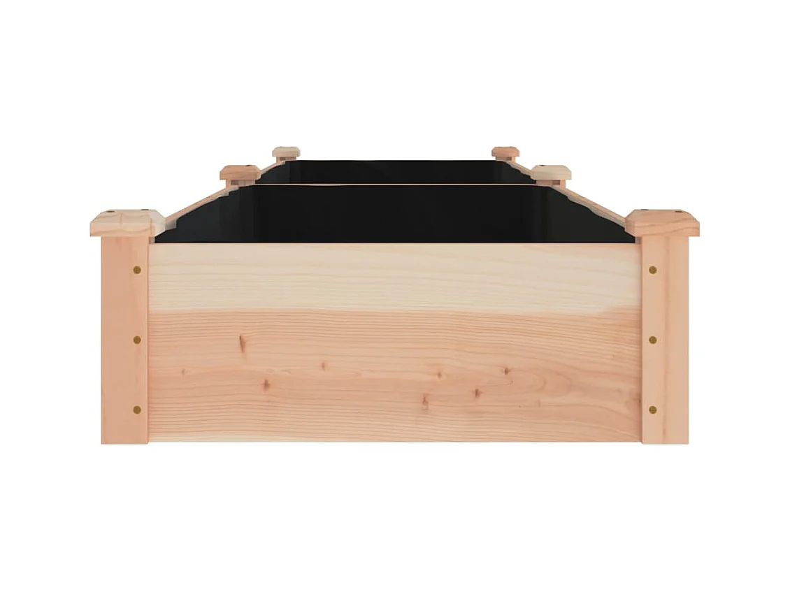 Lit surélevé de jardin doublure 240x60x25 cm bois massif sapin