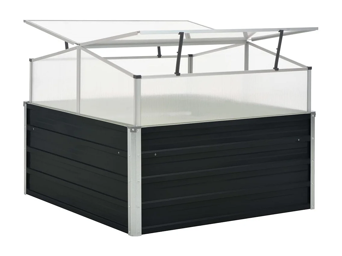 Invernadero Antracita 100x100x77 cm Acero Galvanizado