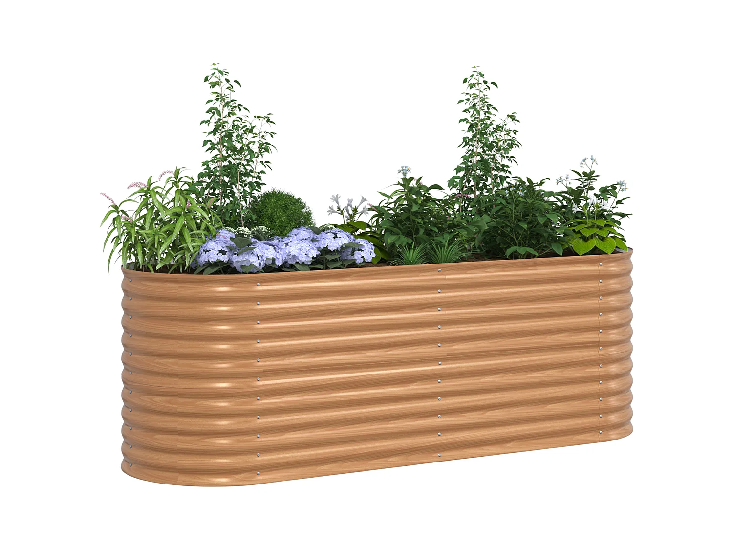 Bruin tuinbed - Houtlook 240x80x81 cm in staal