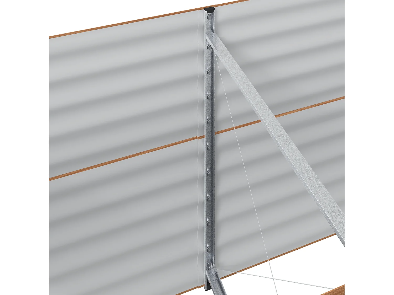 Bruin tuinbed - Houtlook 240x80x81 cm in staal