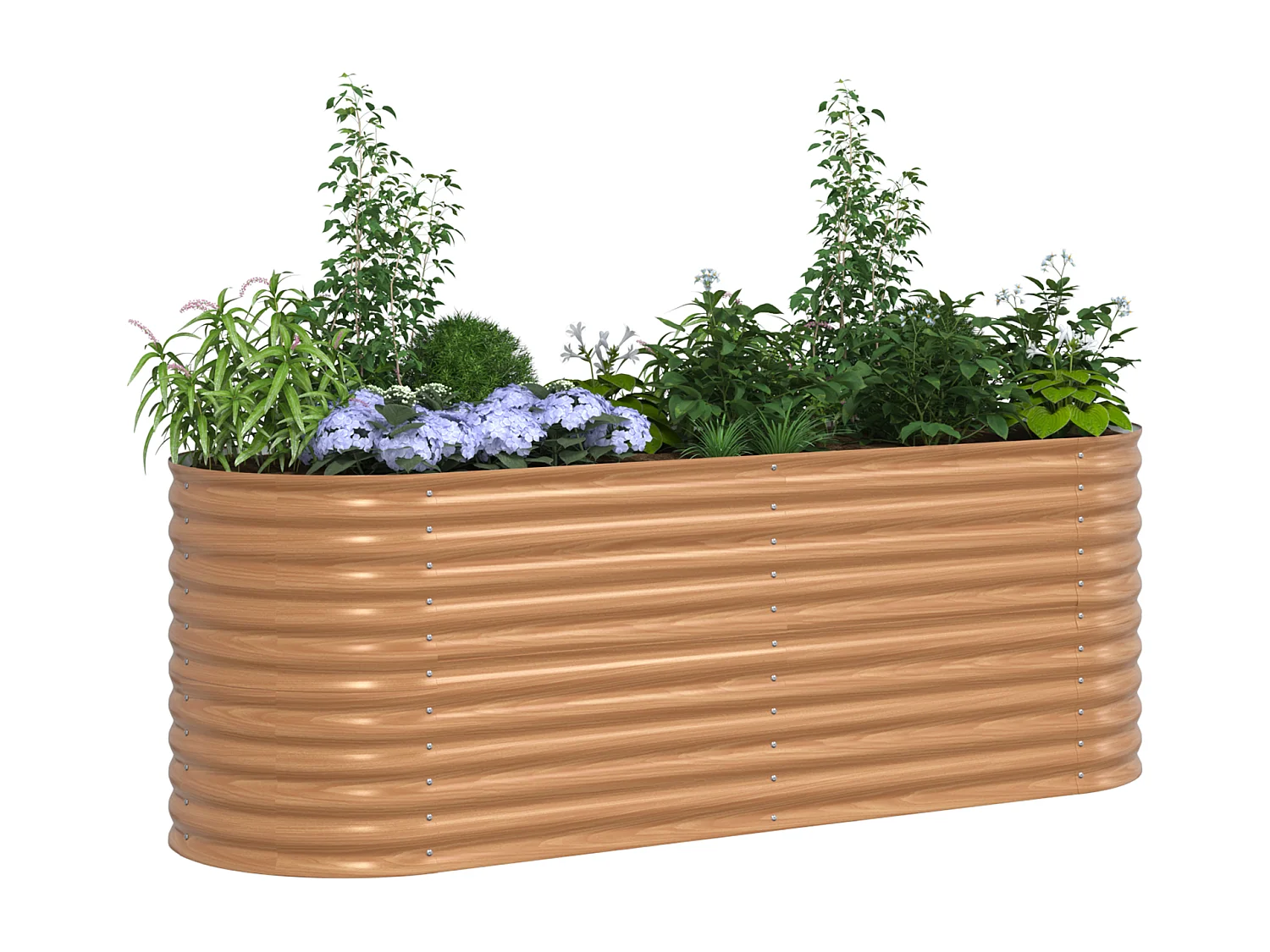 Bruin tuinbed - Houtlook 240x80x81 cm in staal