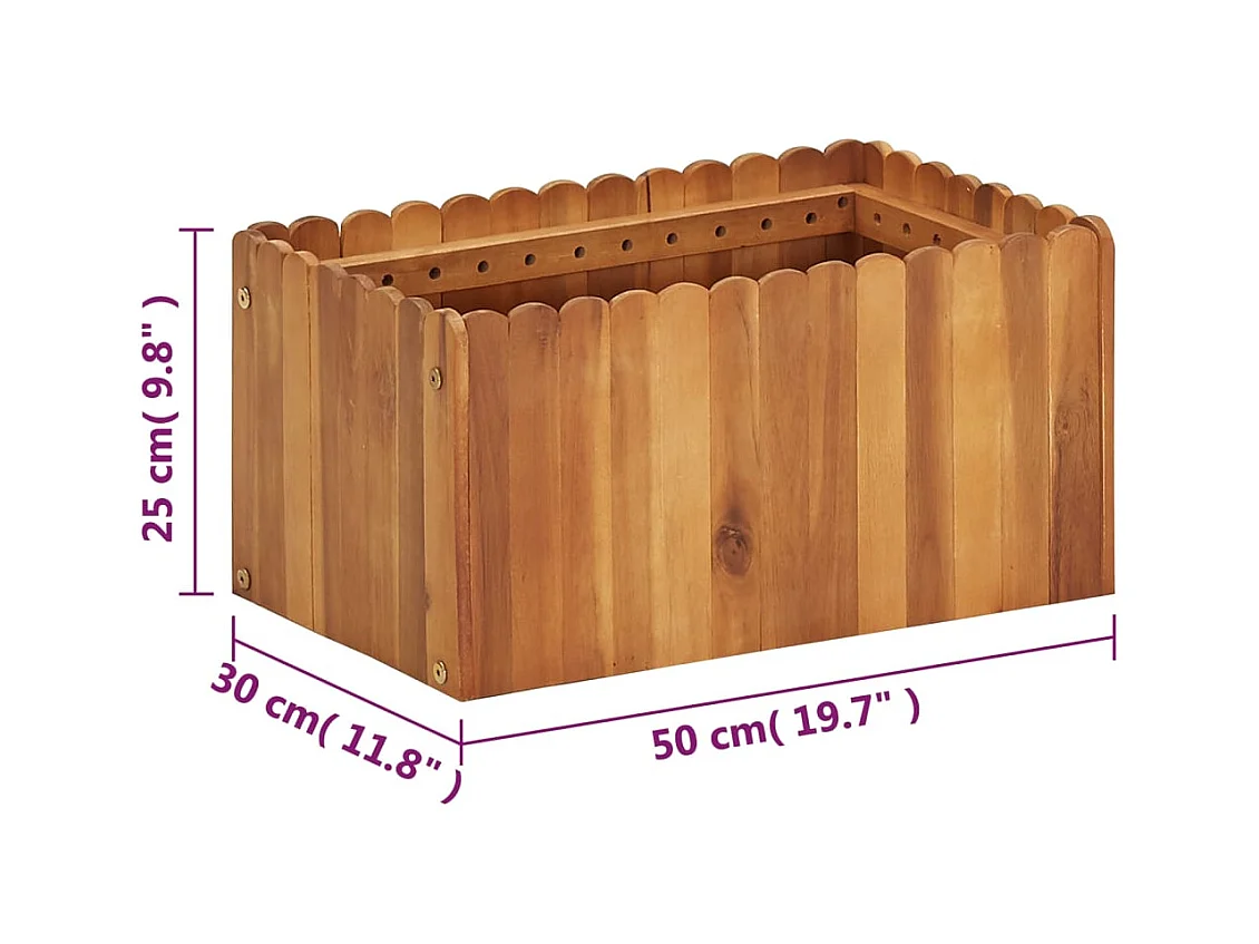 Hochbeet 50x30x25 cm Massivholz Akazie