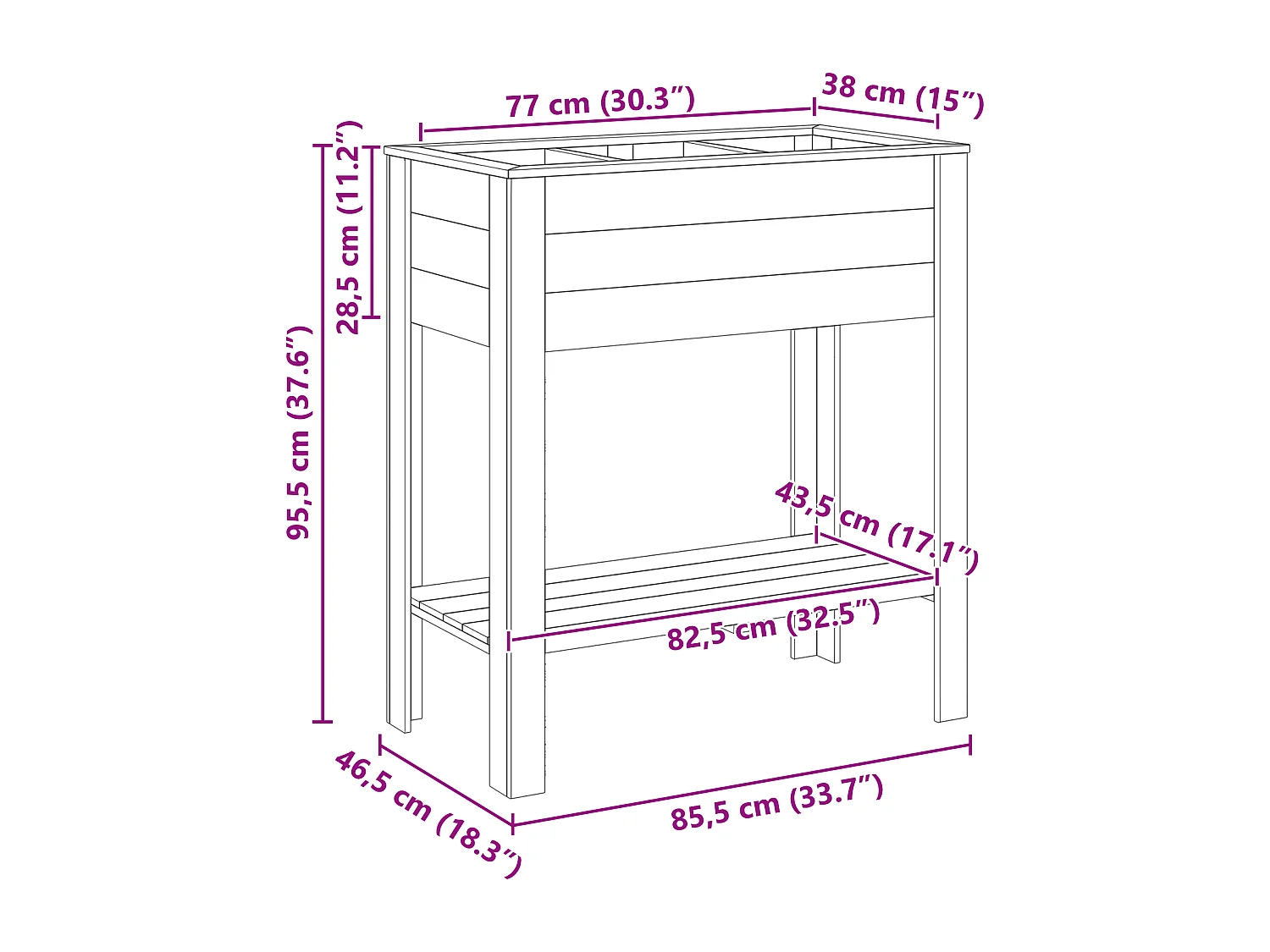 Supporto da giardino 85x46x94 cm Legno di pino impregnato