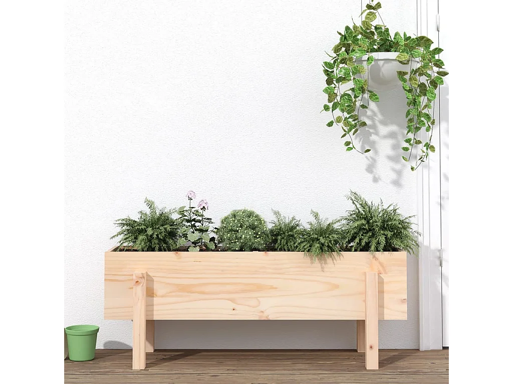 Bancal elevado 101x30x38 cm madera maciza de pino