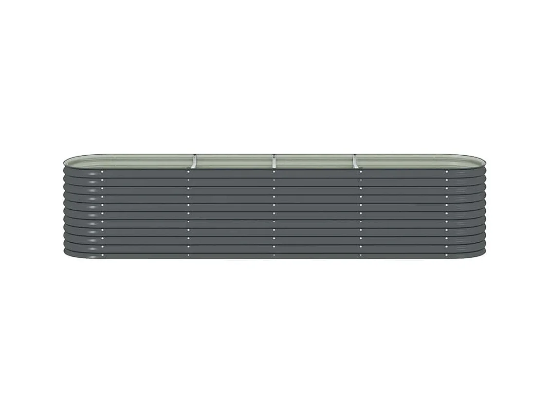Lit surélevé de jardin 400x80x81 cm Acier galvanisé Gris