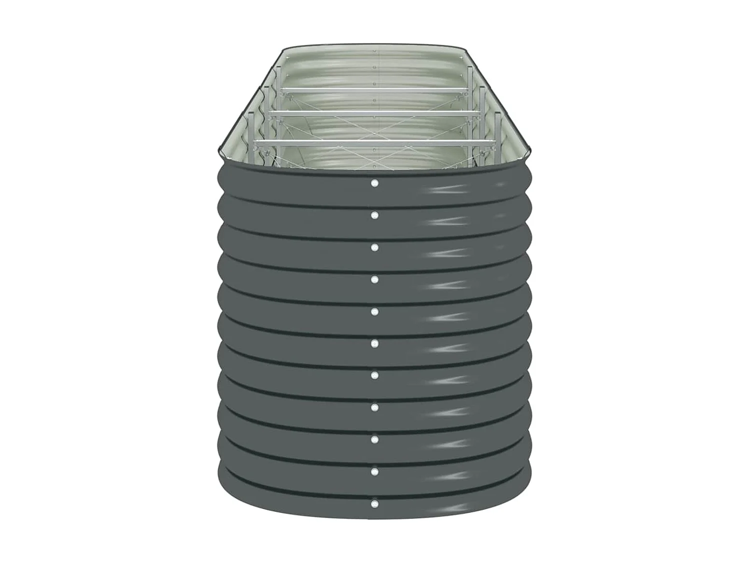 Lit surélevé de jardin 400x80x81 cm Acier galvanisé Gris