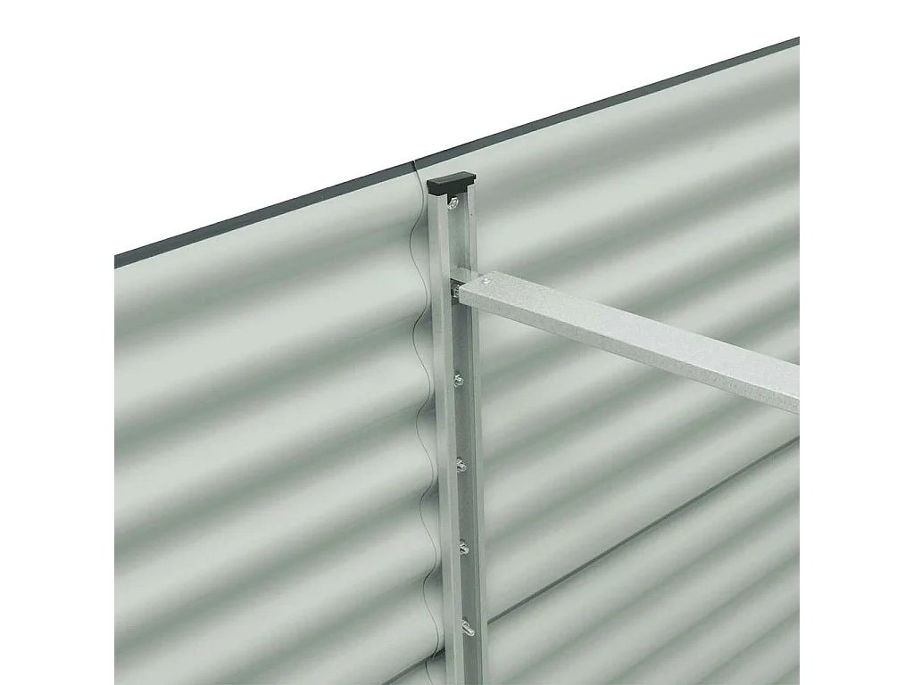 Lit surélevé de jardin 400x80x81 cm Acier galvanisé Gris