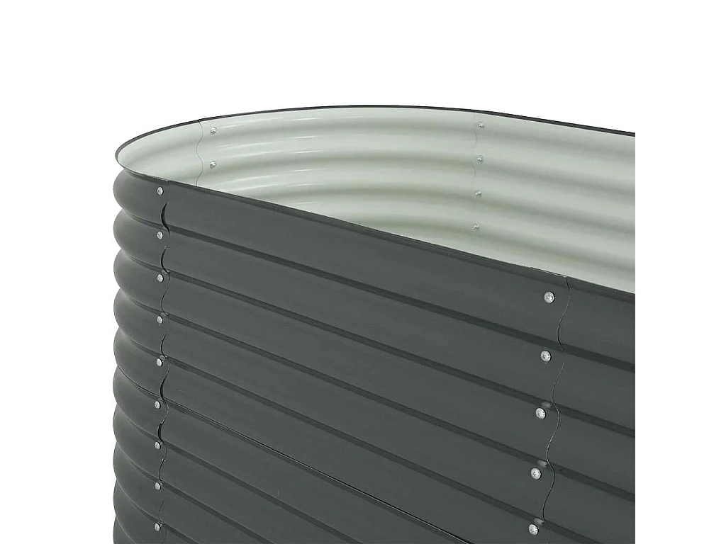 Lit surélevé de jardin 400x80x81 cm Acier galvanisé Gris