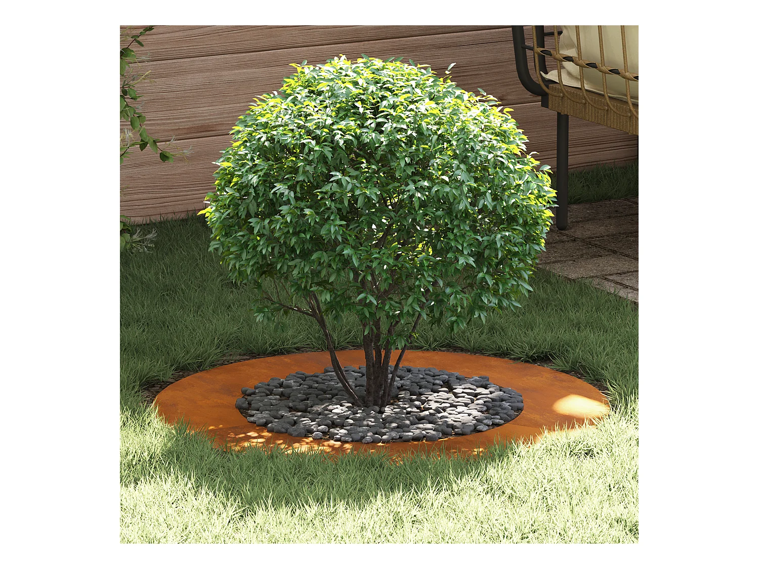 Fioriera in acciaio Corten Grandi inserti decorativi in acciaio Corten