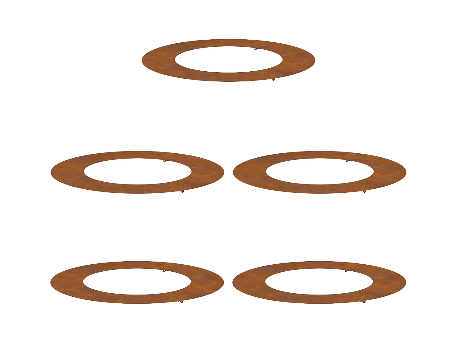 Fioriera in acciaio Corten Grandi inserti decorativi in acciaio Corten