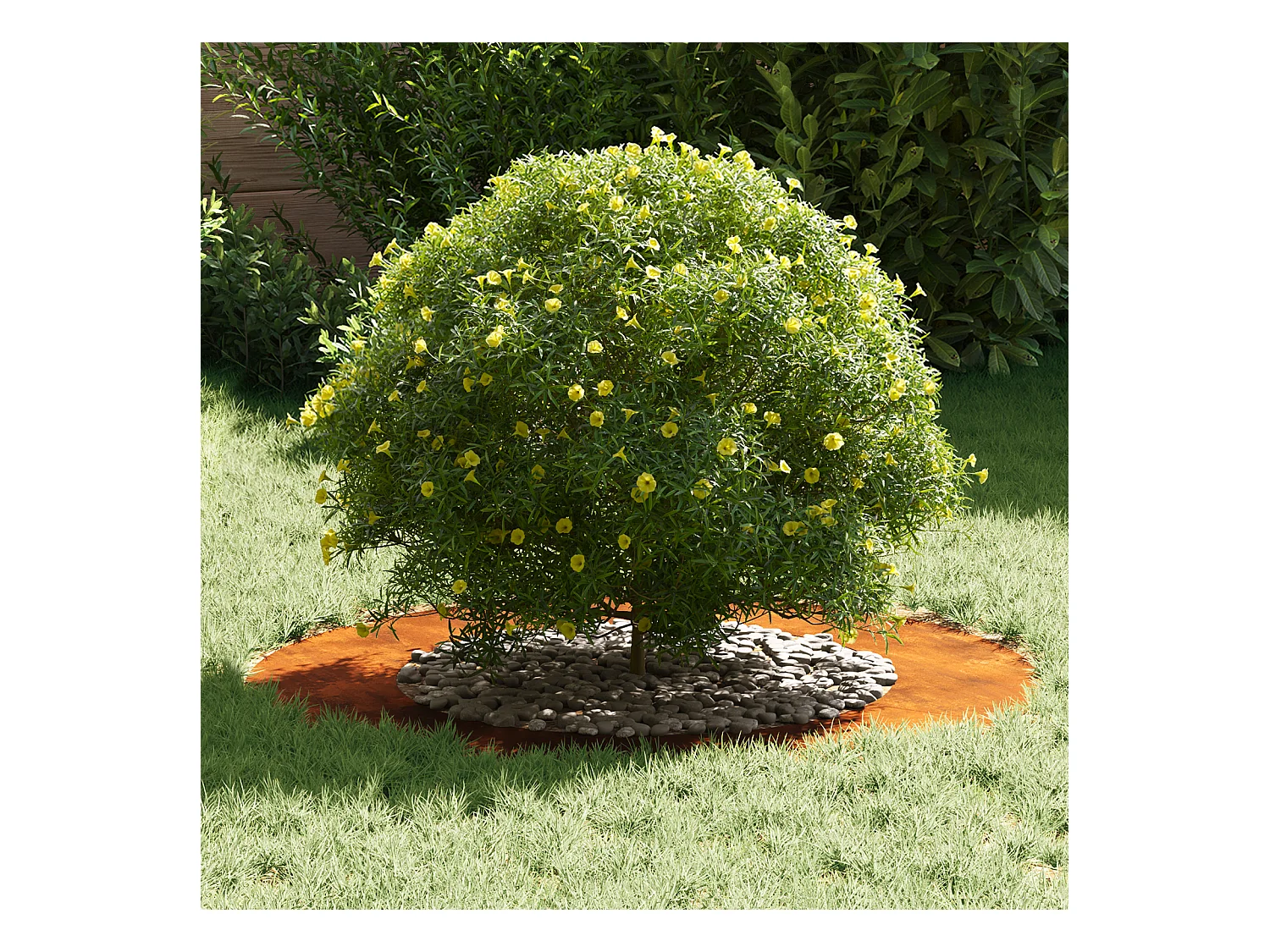 Fioriera in acciaio Corten Grandi inserti decorativi in acciaio Corten