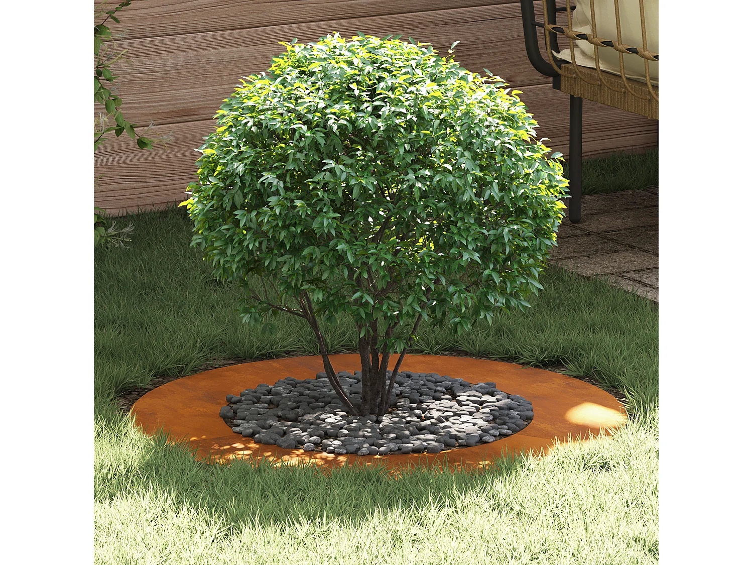 Planteur acier Corten Acier Corten Grand Incrustations décoratives