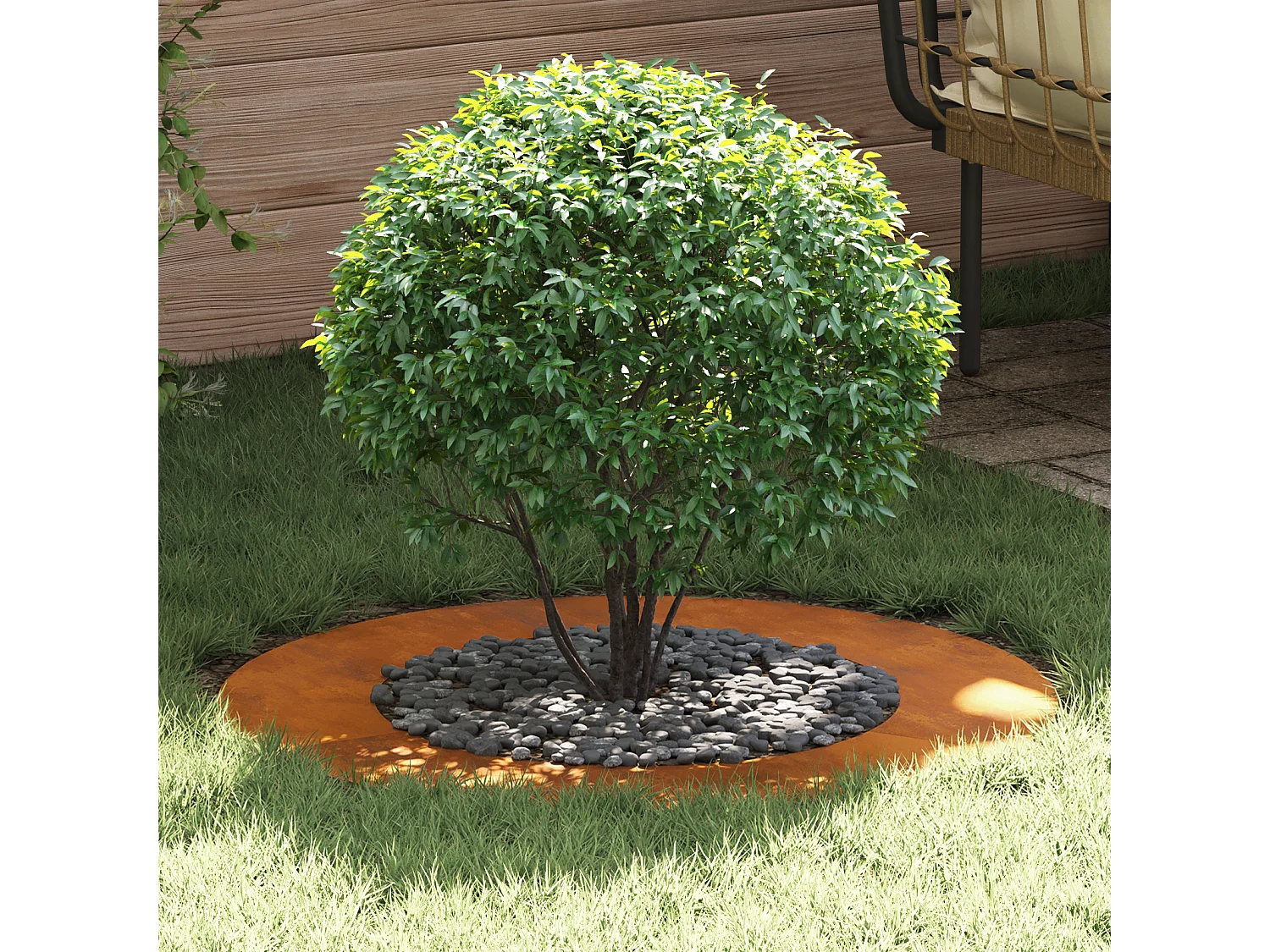 Planteur acier Corten Acier Corten Grand Incrustations décoratives