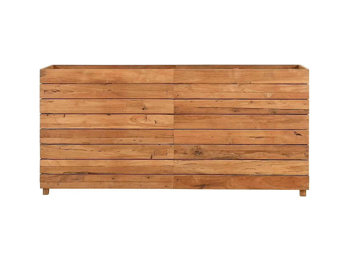 Verhoogd bed 150x40x72 cm gerecycled teakhout en staal