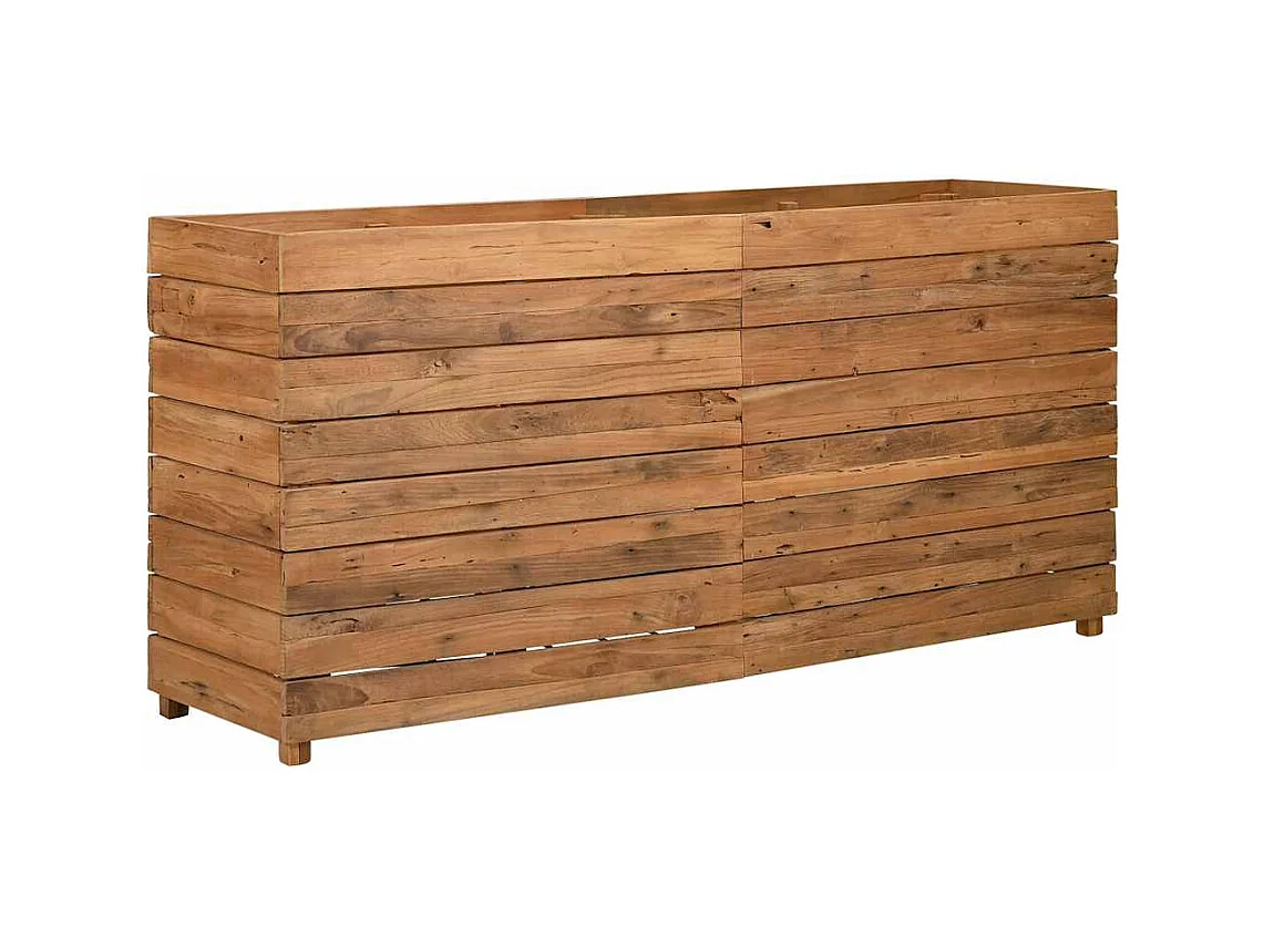 Verhoogd bed 150x40x72 cm gerecycled teakhout en staal