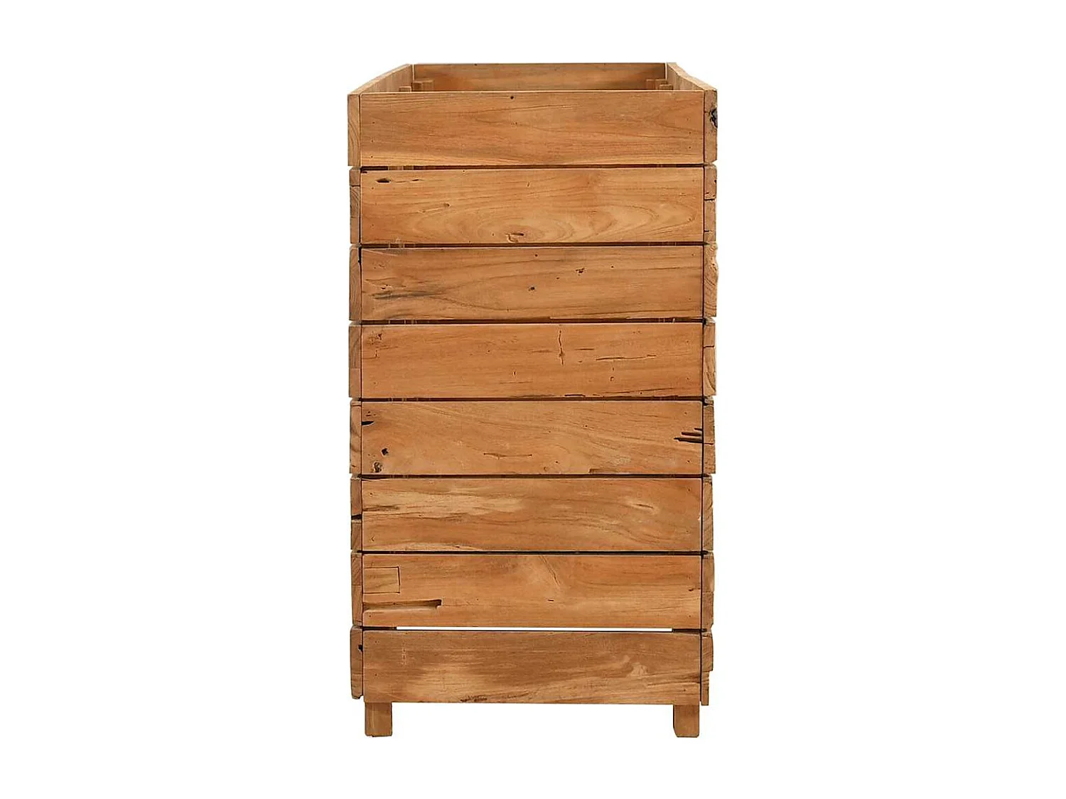 Verhoogd bed 150x40x72 cm gerecycled teakhout en staal