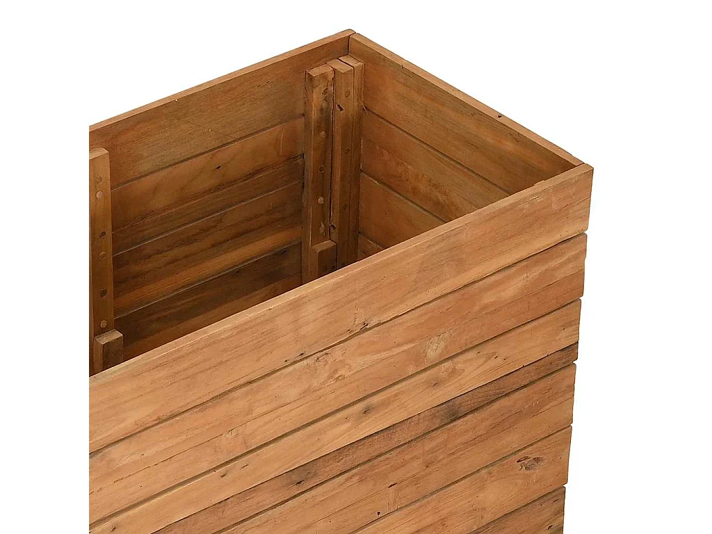 Verhoogd bed 150x40x72 cm gerecycled teakhout en staal