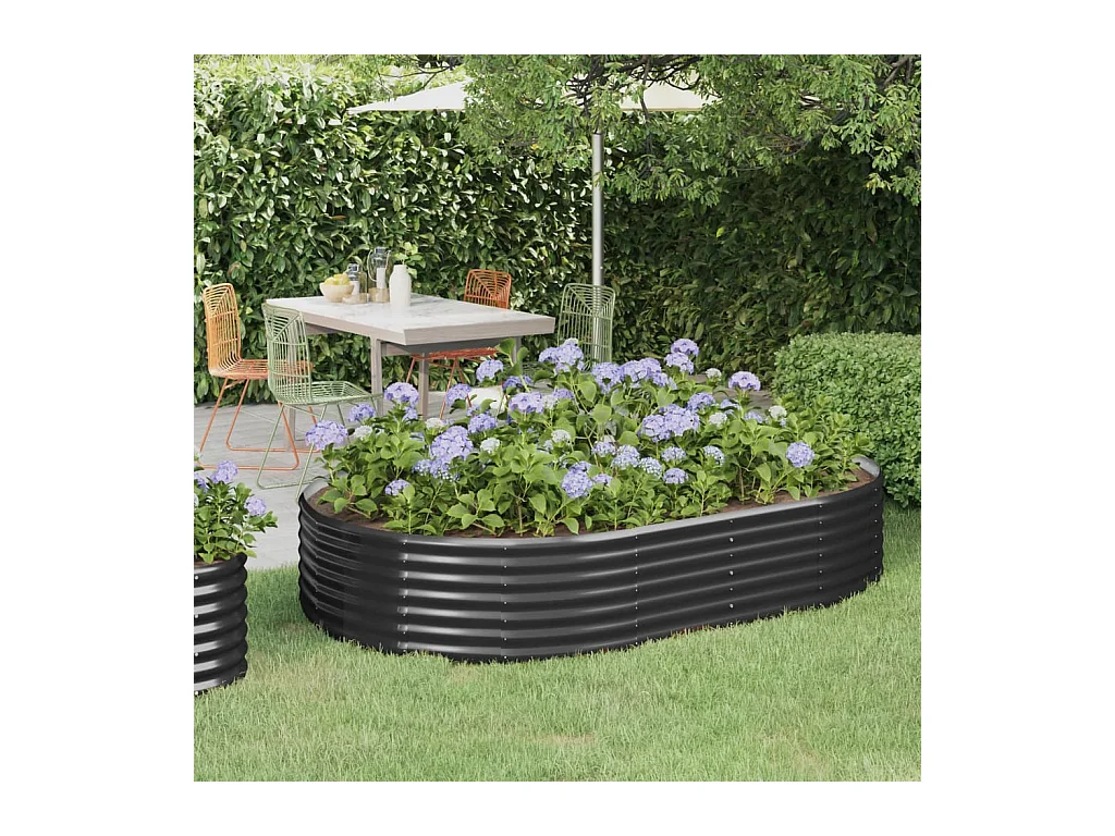 Verhoogd tuinbed gepoedercoat staal antraciet