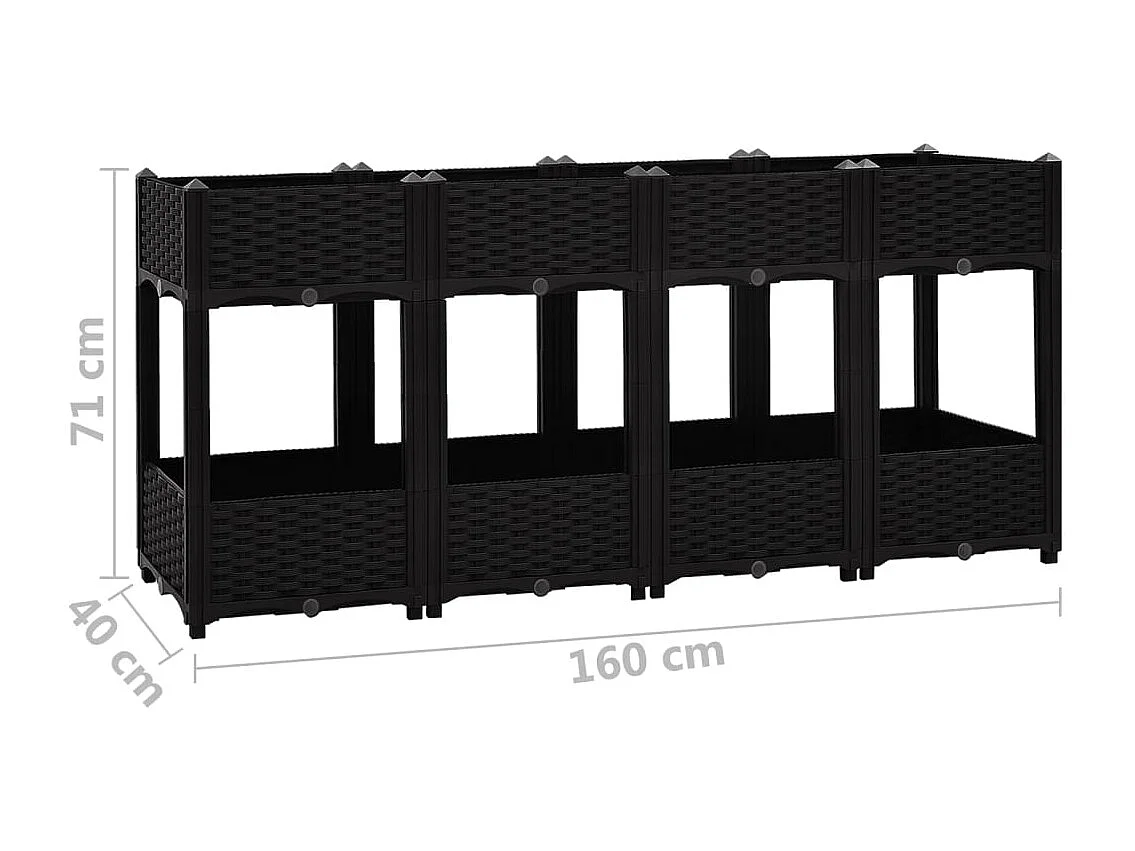 Lit surélevé 160x40x71 cm Polypropylène