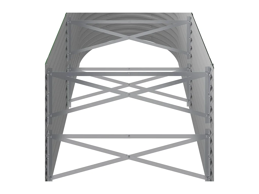 Letto da giardino rialzato in acciaio verniciato a polvere 224x80x68 cm verde