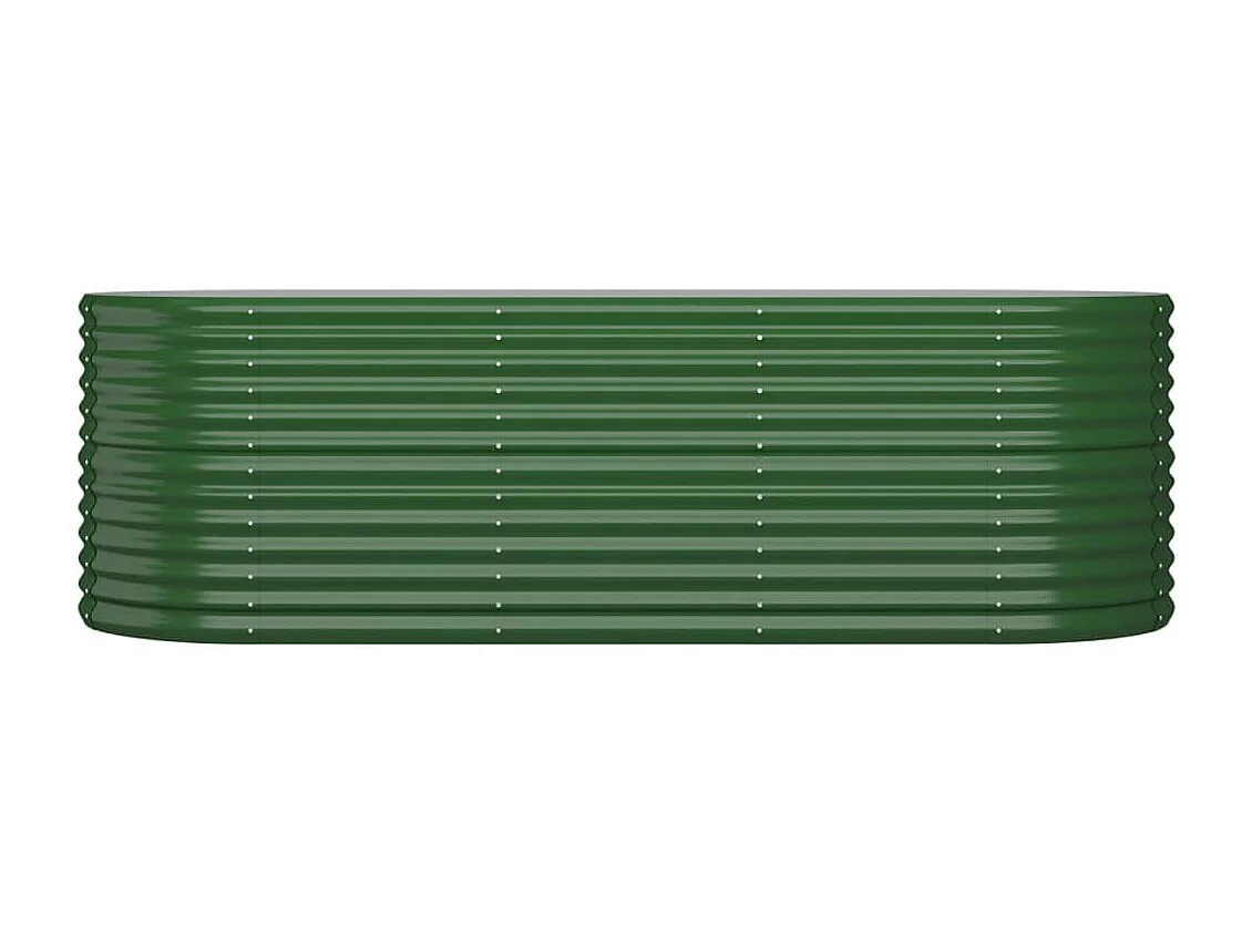 Bancal de jardín elevado de acero con recubrimiento en polvo, 224 x 80 x 68 cm, verde