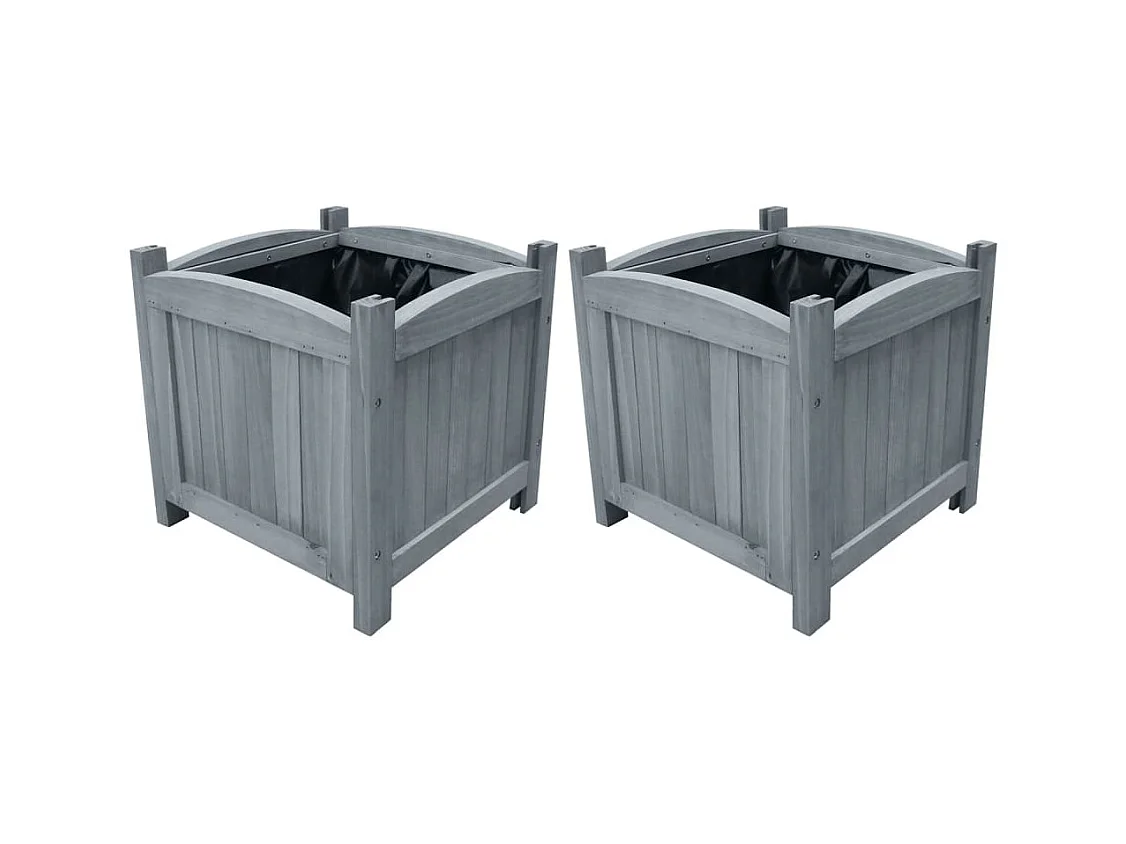 Aiule rialzate 2 pezzi 30x30x30 cm in legno massello di abete