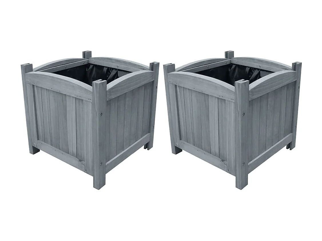 Lits surélevés de jardin 2 pcs 30x30x30 cm Bois de sapin massif