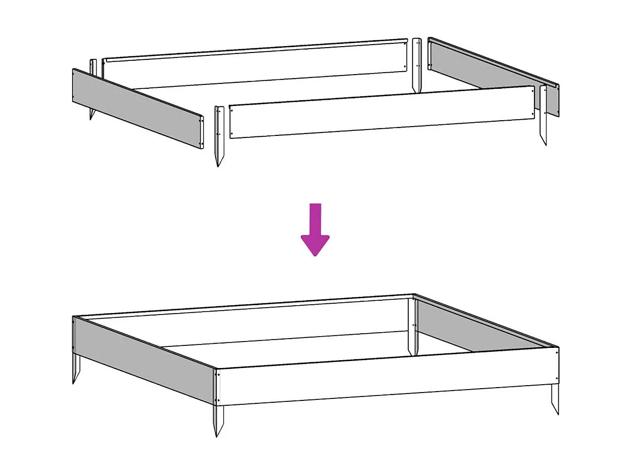 Weißes Hochbeet 100x100x25 cm Stahl