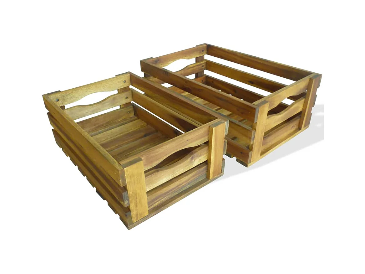 Caisse à pommes 2 pcs Bois d'acacia massif