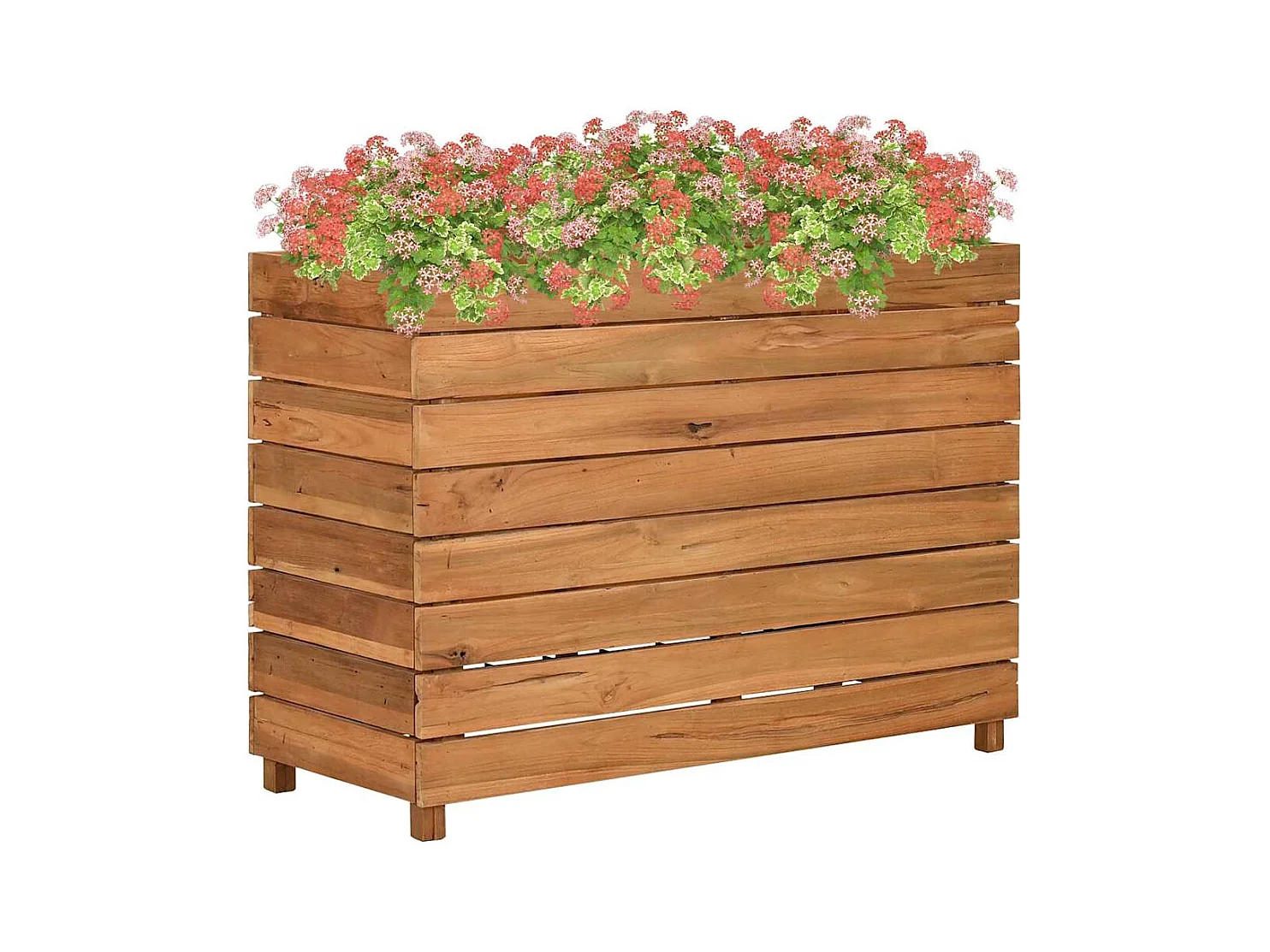 Verhoogd bed 100x40x72 cm gerecycled teakhout en staal