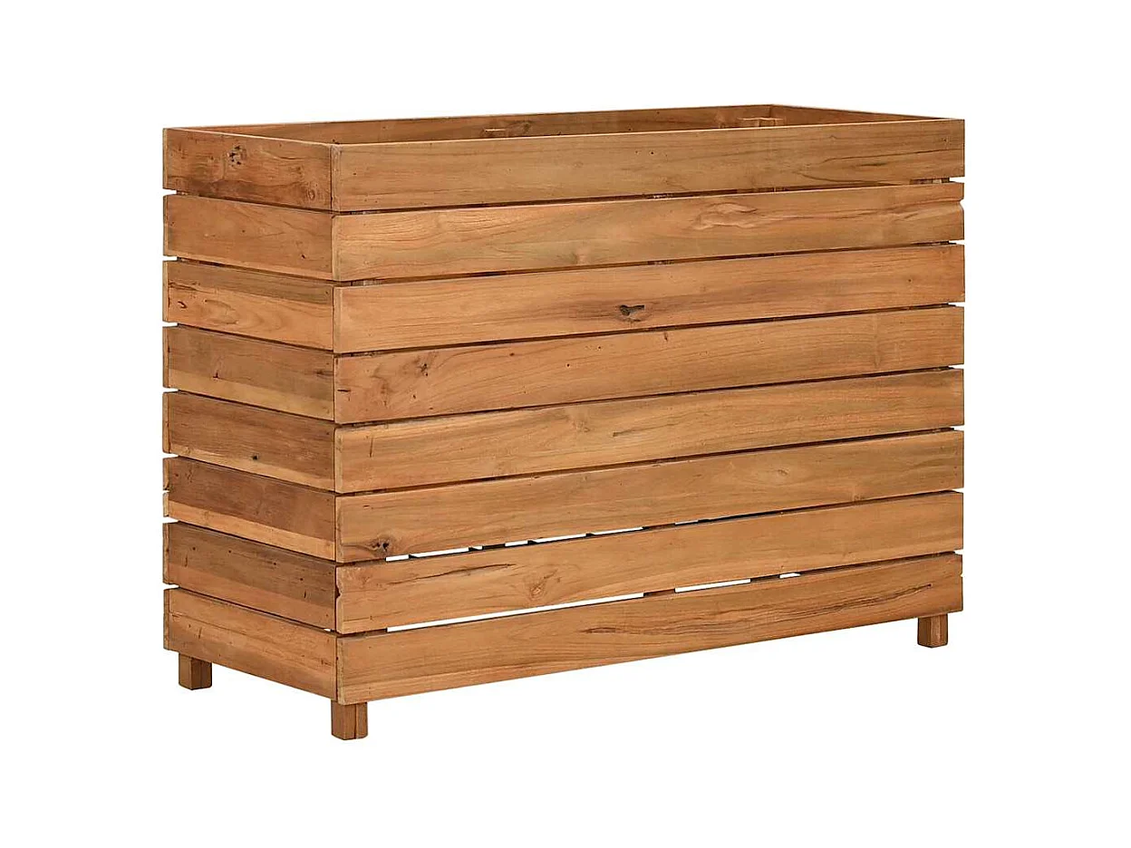 Verhoogd bed 100x40x72 cm gerecycled teakhout en staal