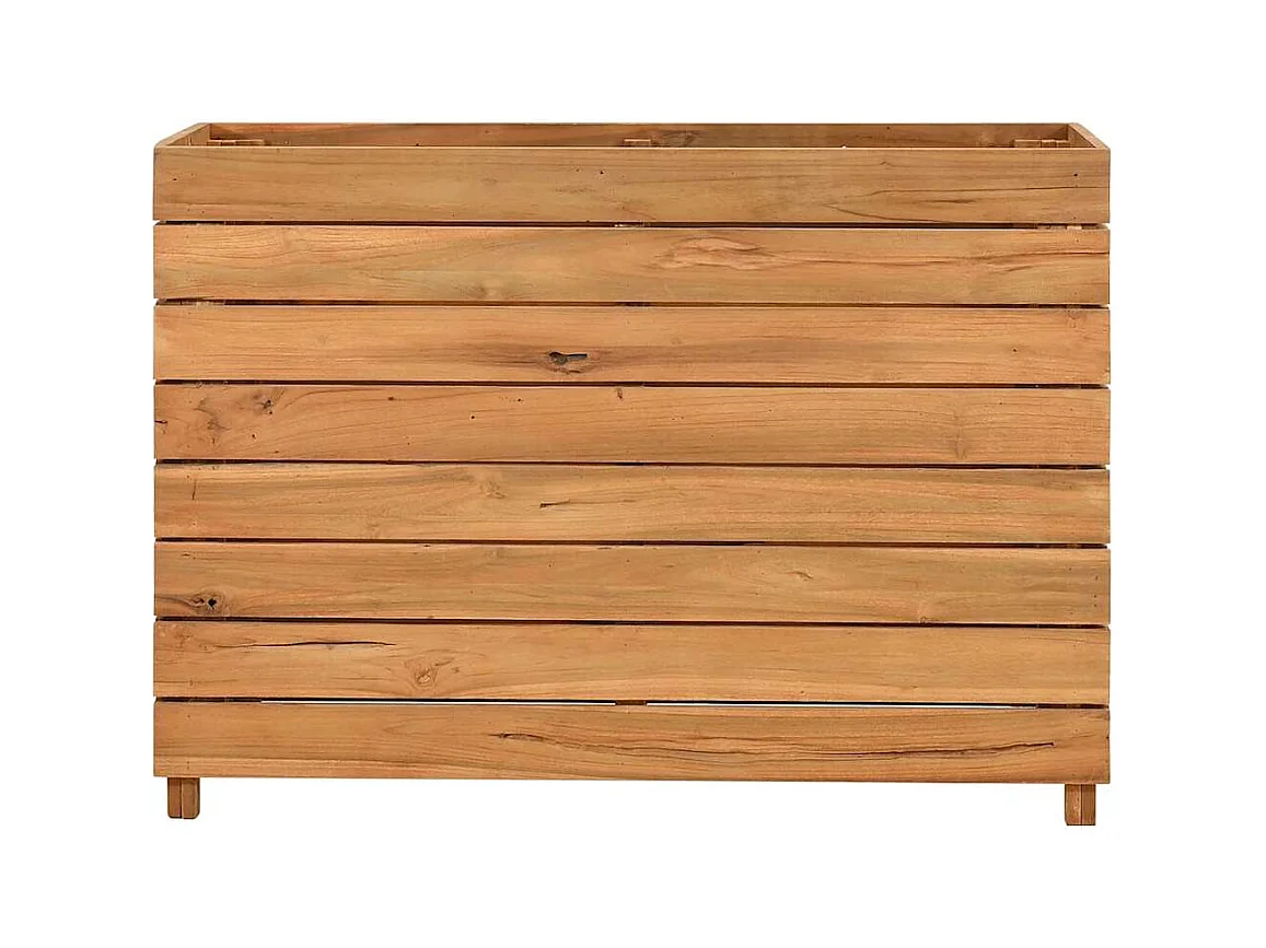 Verhoogd bed 100x40x72 cm gerecycled teakhout en staal