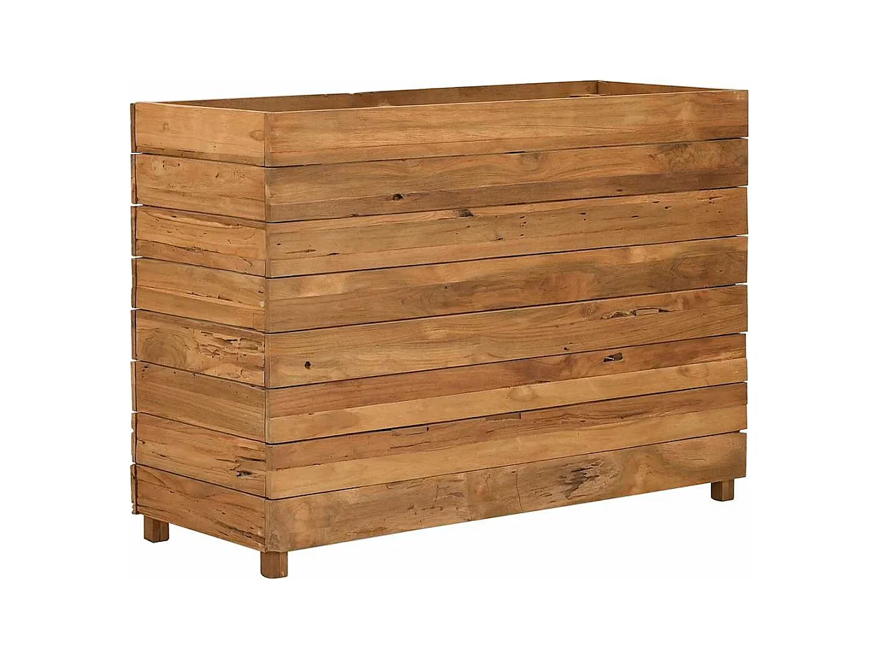 Verhoogd bed 100x40x72 cm gerecycled teakhout en staal