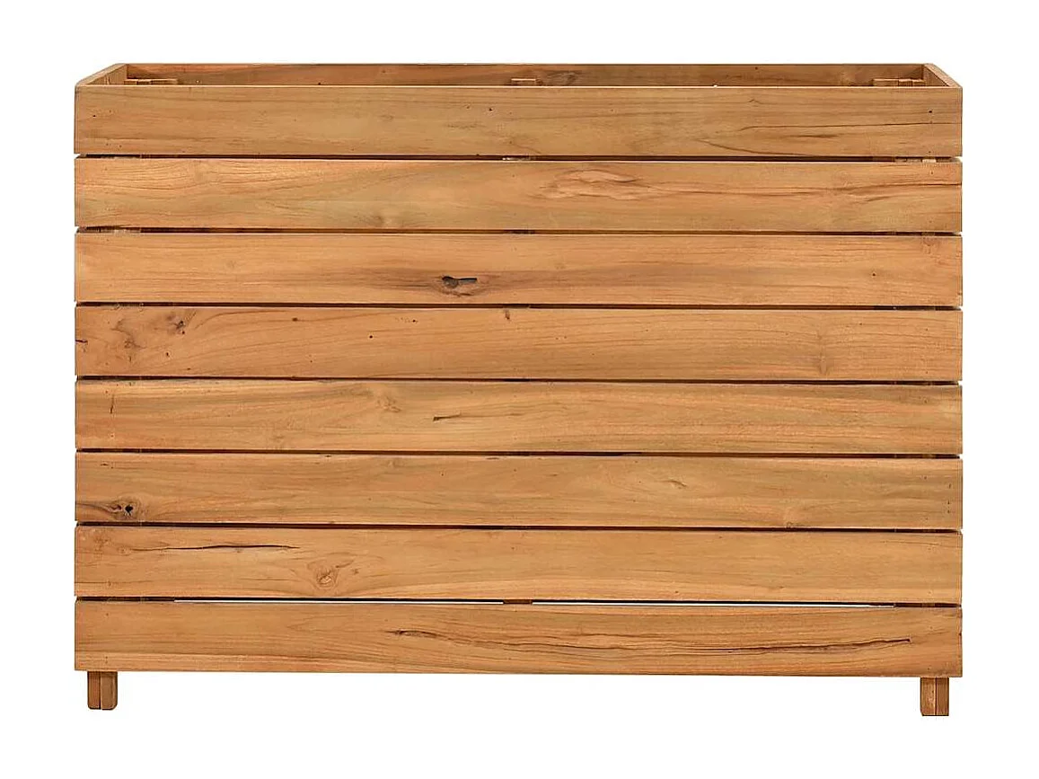 Jardinera elevada 100x40x72 cm madera de teca reciclada y acero