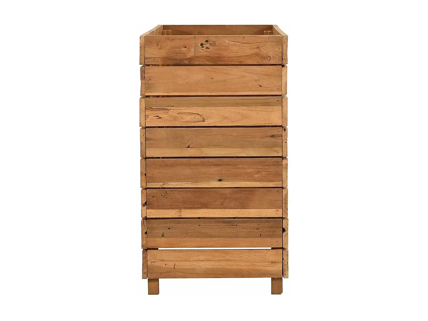 Jardinera elevada 100x40x72 cm madera de teca reciclada y acero