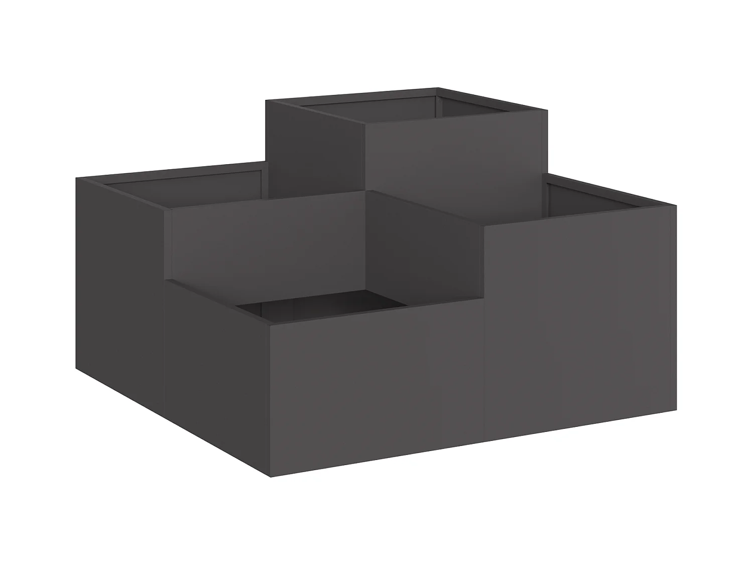 Plantenbak 100x100x48 cm in zwart staal