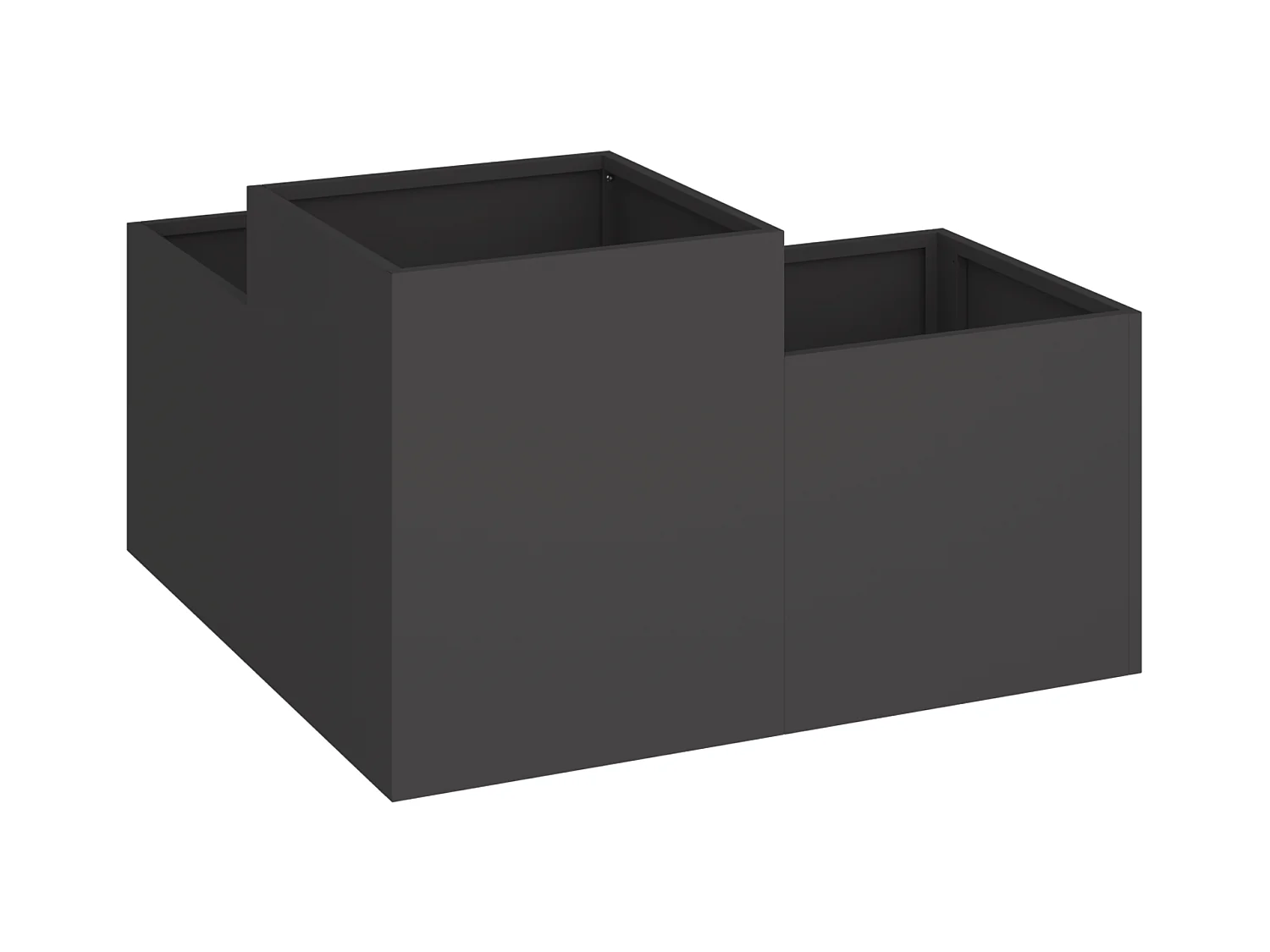 Plantenbak 100x100x48 cm in zwart staal