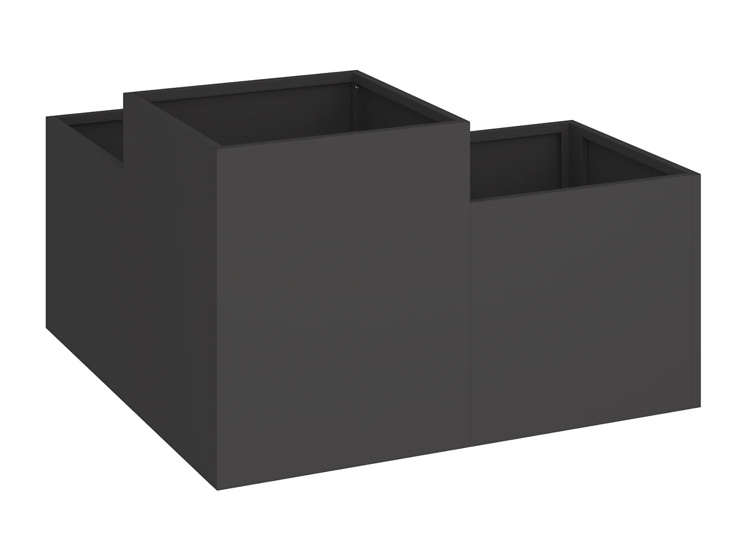 Fioriera 100x100x48 cm in acciaio nero