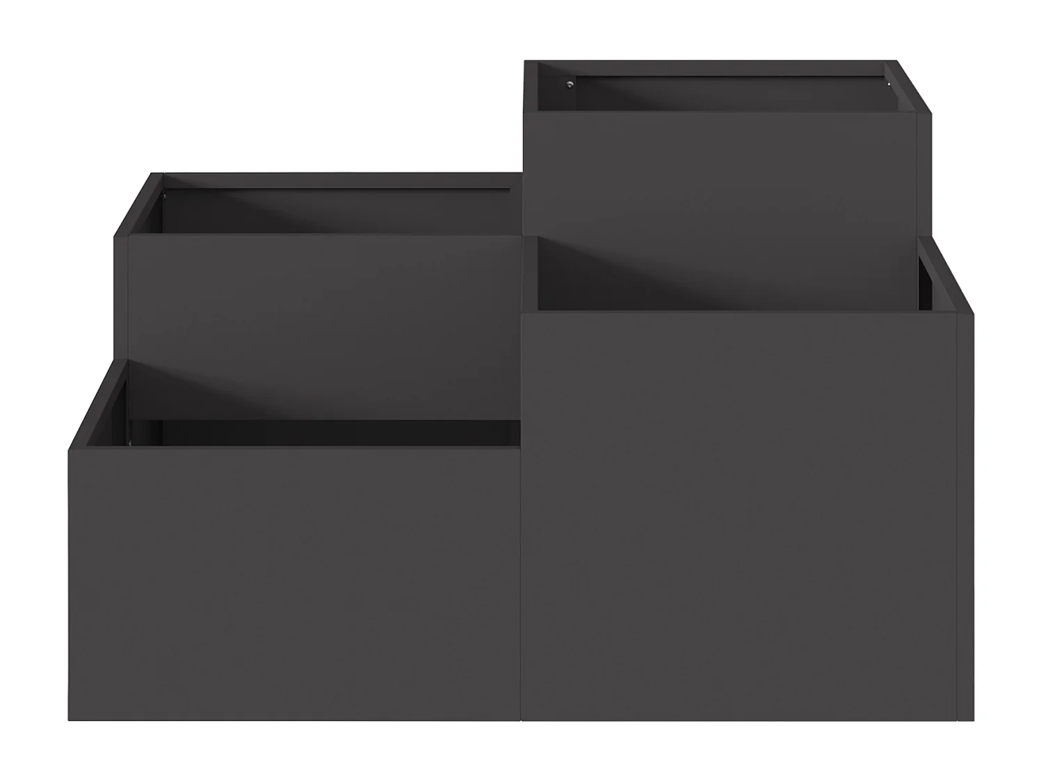 Fioriera 100x100x48 cm in acciaio nero