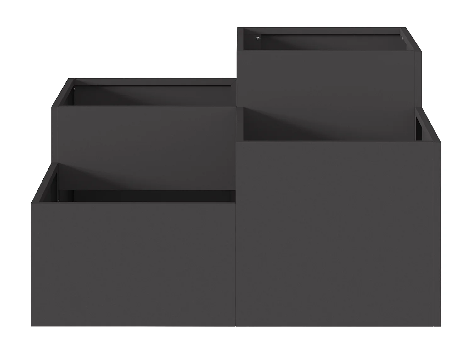 100x100x48 cm Pflanzgefäß aus schwarzem Stahl