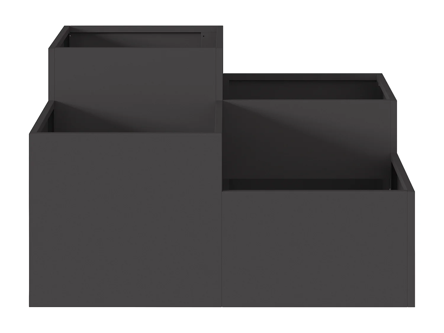 100x100x48 cm Pflanzgefäß aus schwarzem Stahl