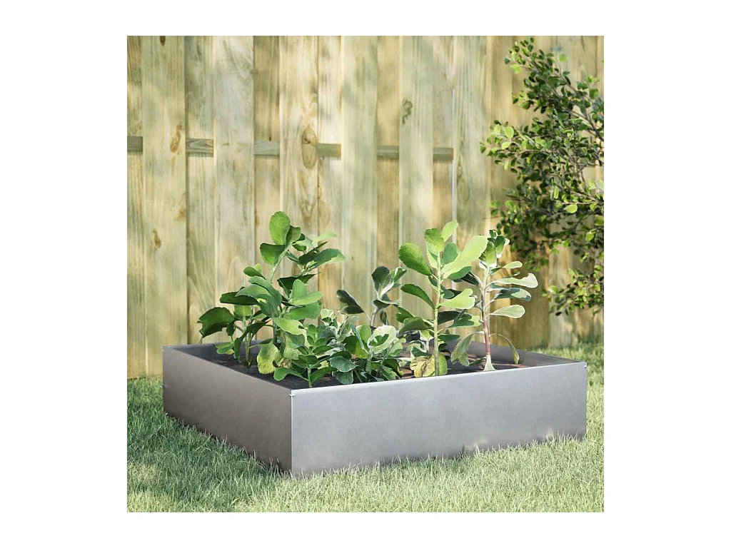 Verhoogd tuinbed 100x100x25 cm roestvrij staal