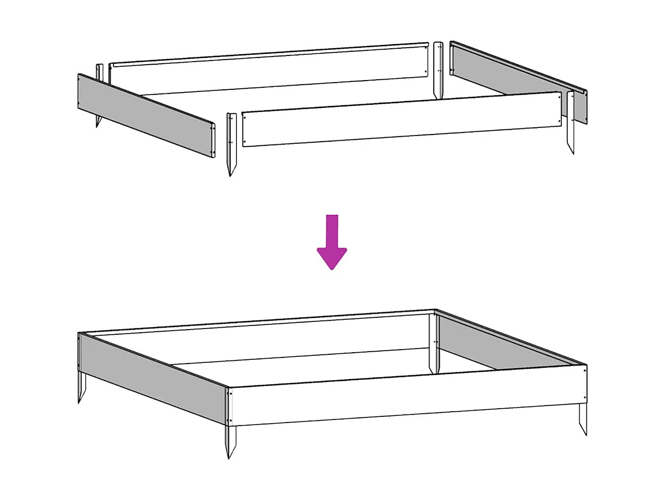 Verhoogd tuinbed 100x100x25 cm roestvrij staal