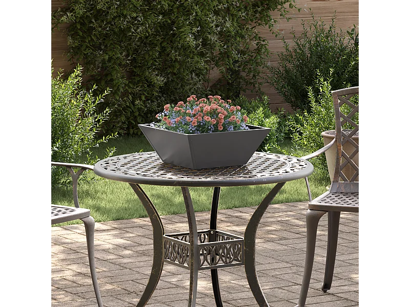 Planteur en Métal Noir Métal 40 x 40 x 15 cm Durable