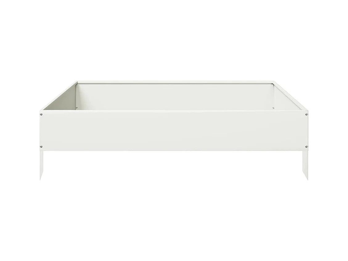 Lit surélevé de jardin blanc 100x100x26 cm acier