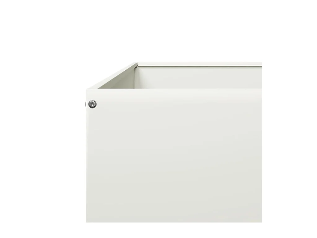 Lit surélevé de jardin blanc 100x100x26 cm acier