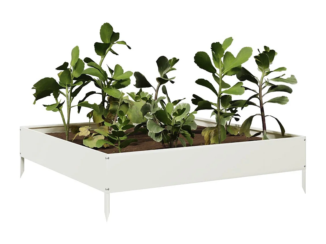 Weißes Hochbeet 100x100x26 cm Stahl