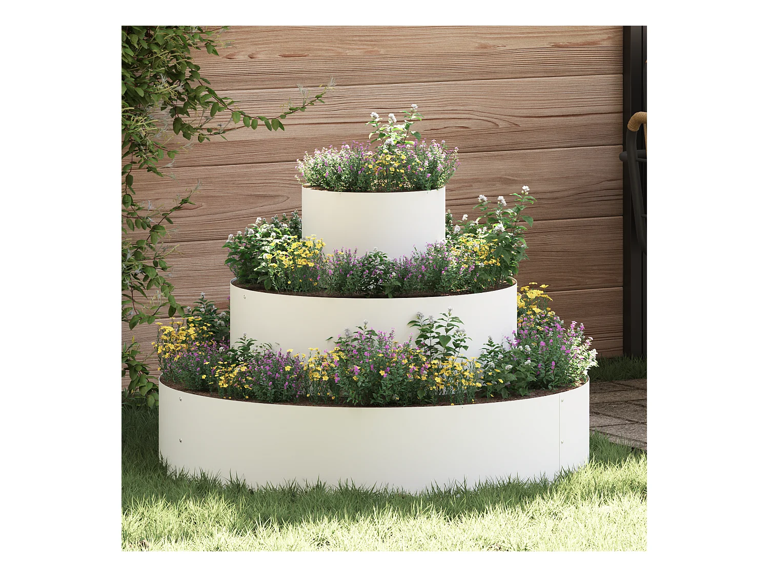 Grande pentola di metallo in acciaio/acciaio verniciato a polvere bianca grande